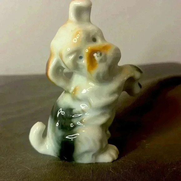 Other - Vtg Ceramic porcelain Schnauzer Terrier  Dog Figurine  4.5in tall ADORABLE Japan